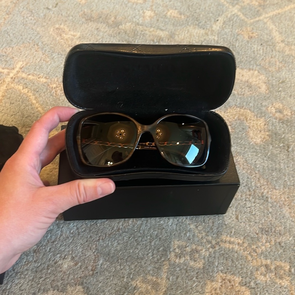 Chanel Brown Chain Braid Sunglasses